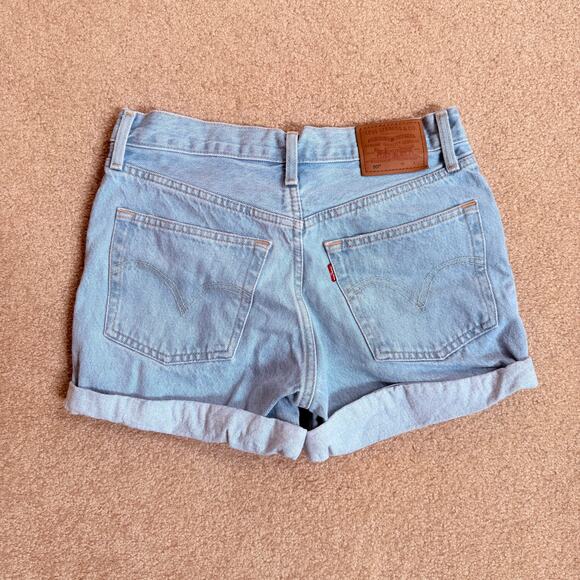 Levi’s 501 Cotton Denim Rolled Jean Shorts Light Wash Women 25 - Picture 8 of 15